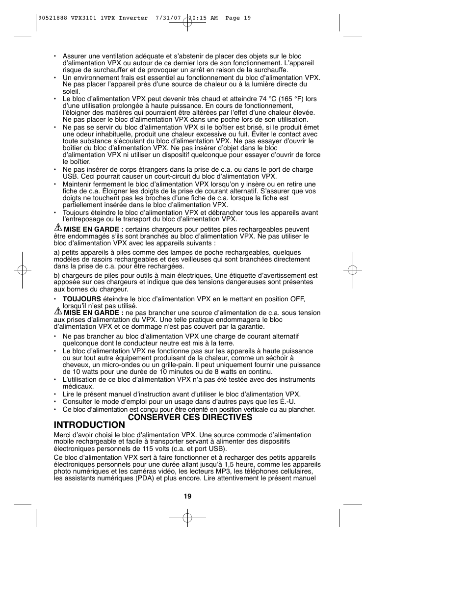 Introduction | Black & Decker 1VPX 90521888 User Manual | Page 19 / 47