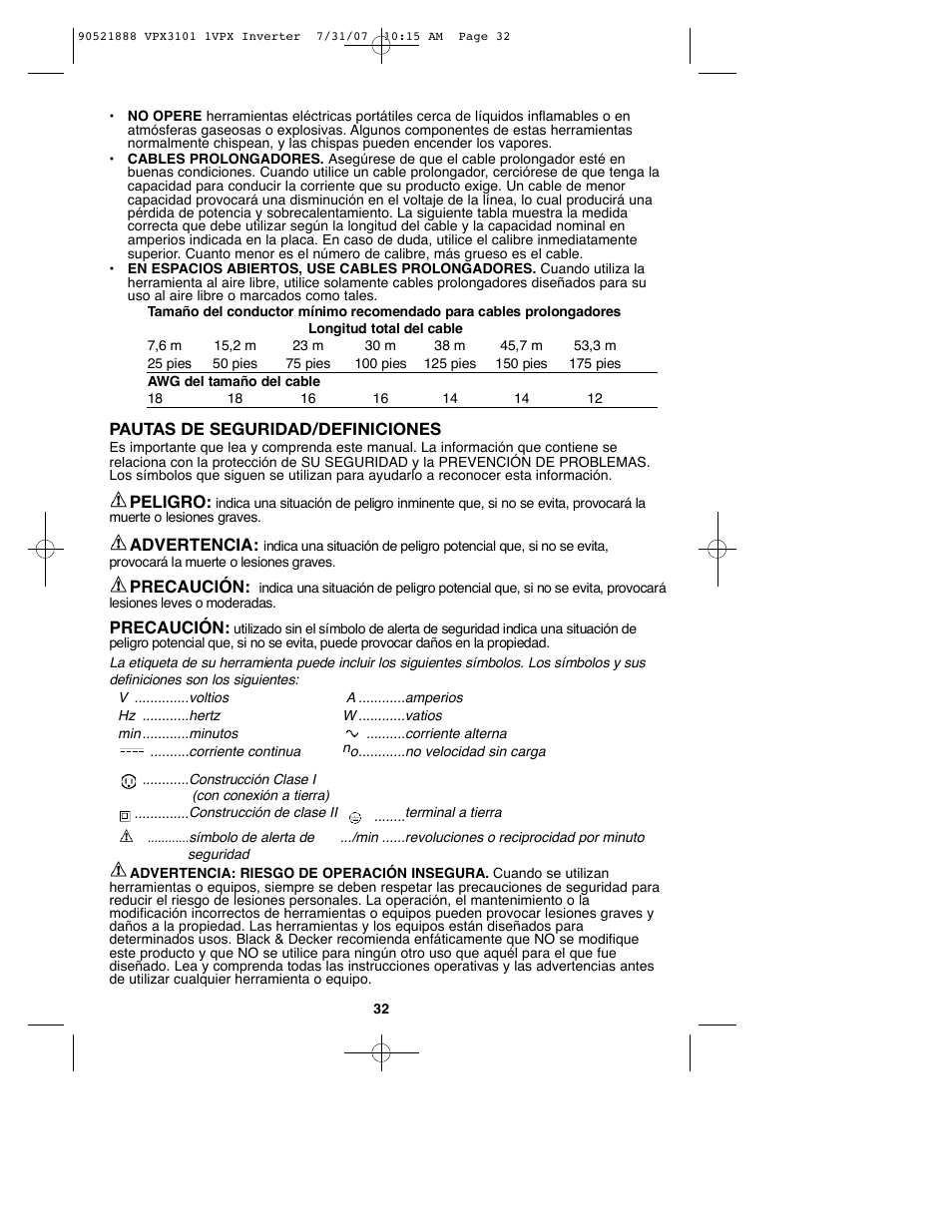 Black & Decker 1VPX 90521888 User Manual | Page 32 / 47