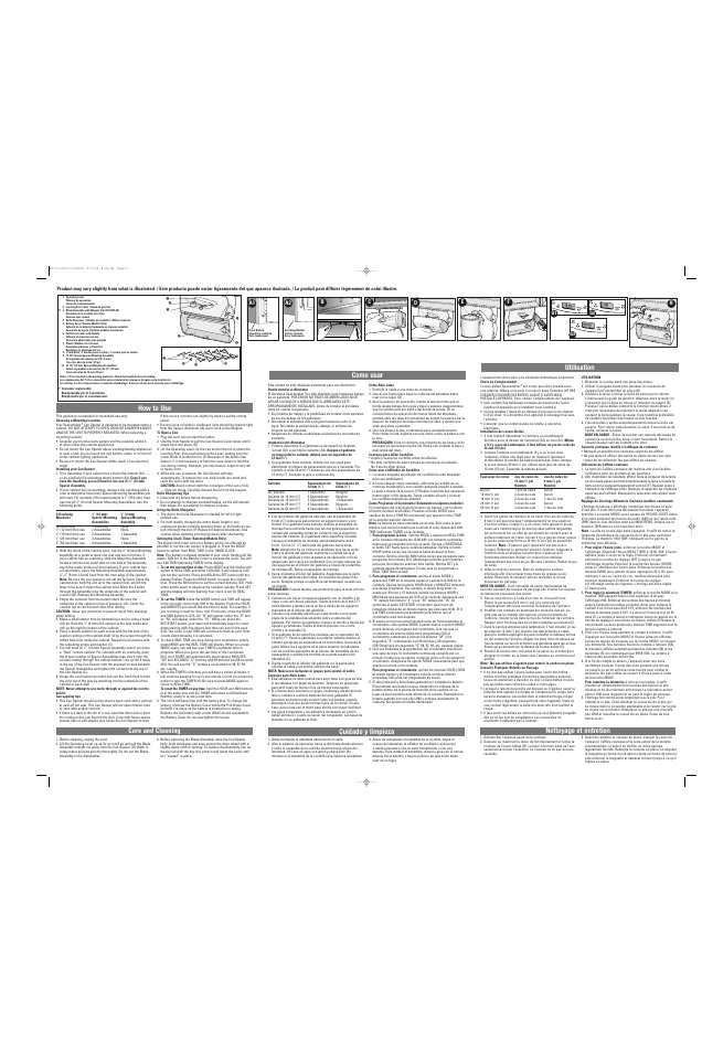 Hour mode set/start hour min set/star t mode, How to use care and cleaning, Como usar utilisation | Cuidado y limpieza nettoyage et entretien | Black & Decker SLIMLINE EC950 User Manual | Page 2 / 2