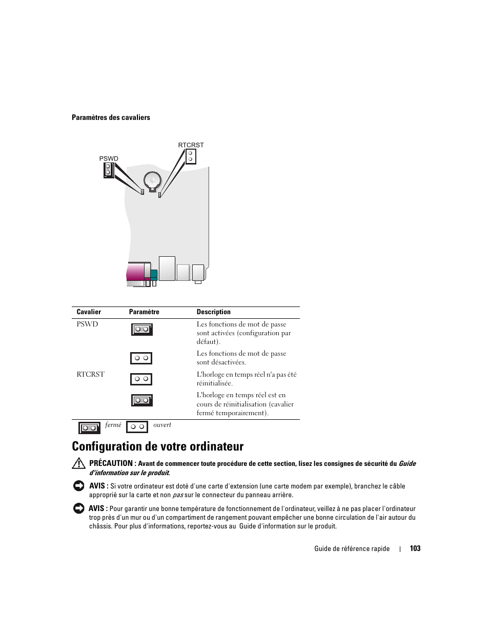 Configuration de votre ordinateur | Dell OptiPlex 745 User Manual | Page 103 / 360