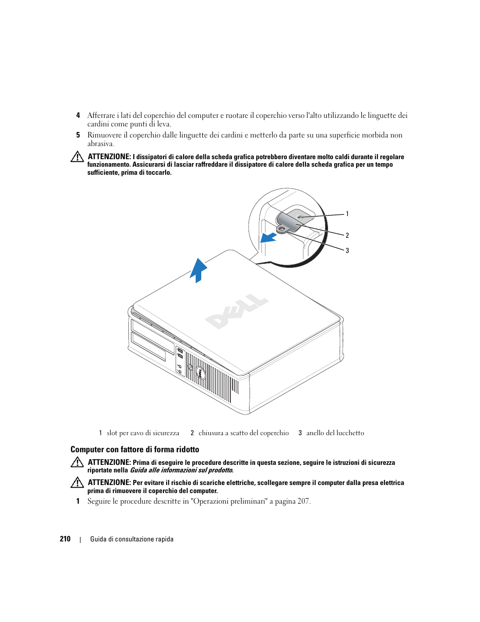 Computer con fattore di forma ridotto | Dell OptiPlex 745 User Manual | Page 210 / 360