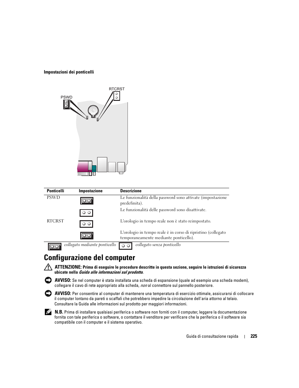 Configurazione del computer | Dell OptiPlex 745 User Manual | Page 225 / 360