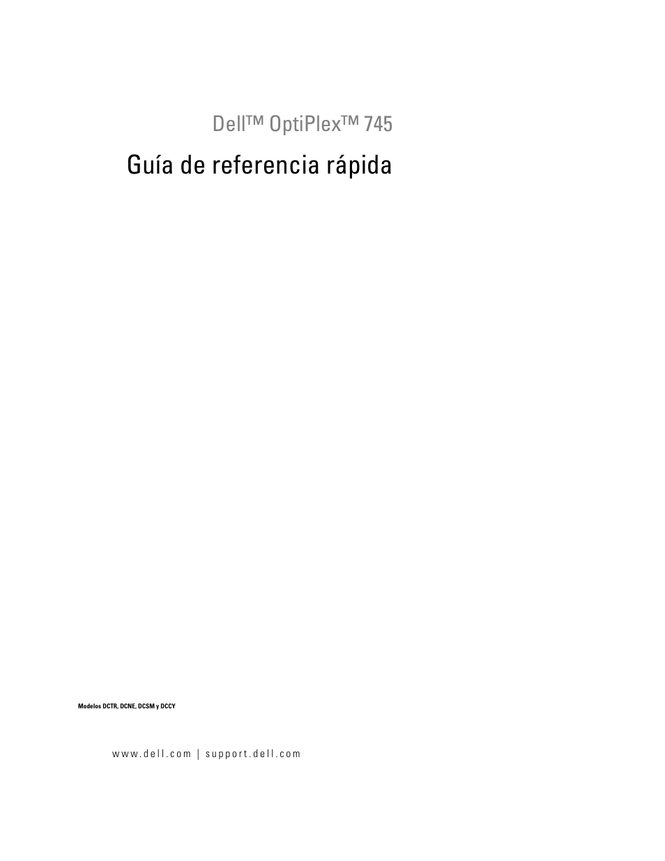 Guía de referencia rápida, Dell™ optiplex™ 745 | Dell OptiPlex 745 User Manual | Page 243 / 360