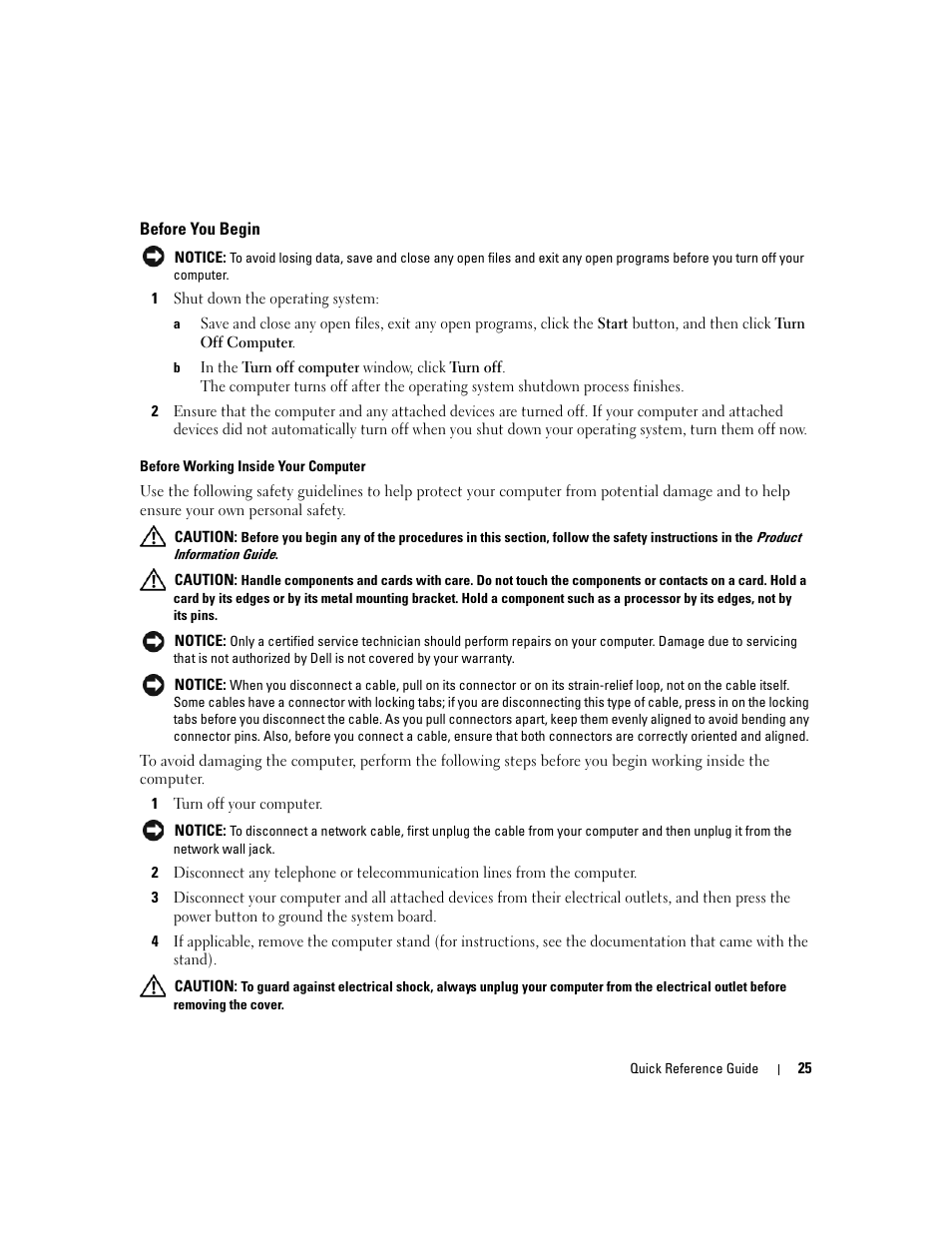 Before you begin | Dell OptiPlex 745 User Manual | Page 25 / 360