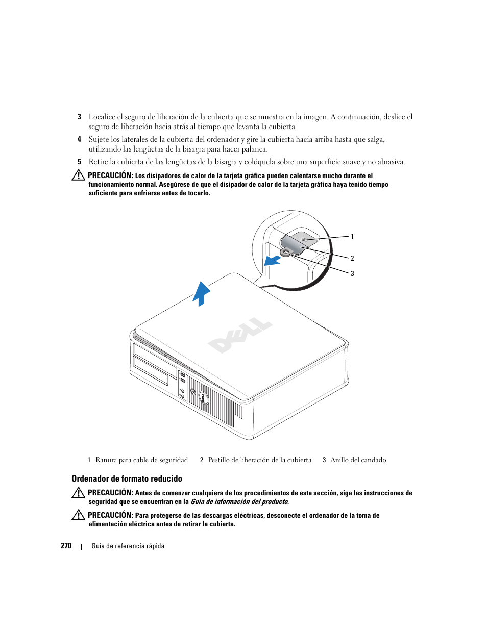 Ordenador de formato reducido | Dell OptiPlex 745 User Manual | Page 270 / 360