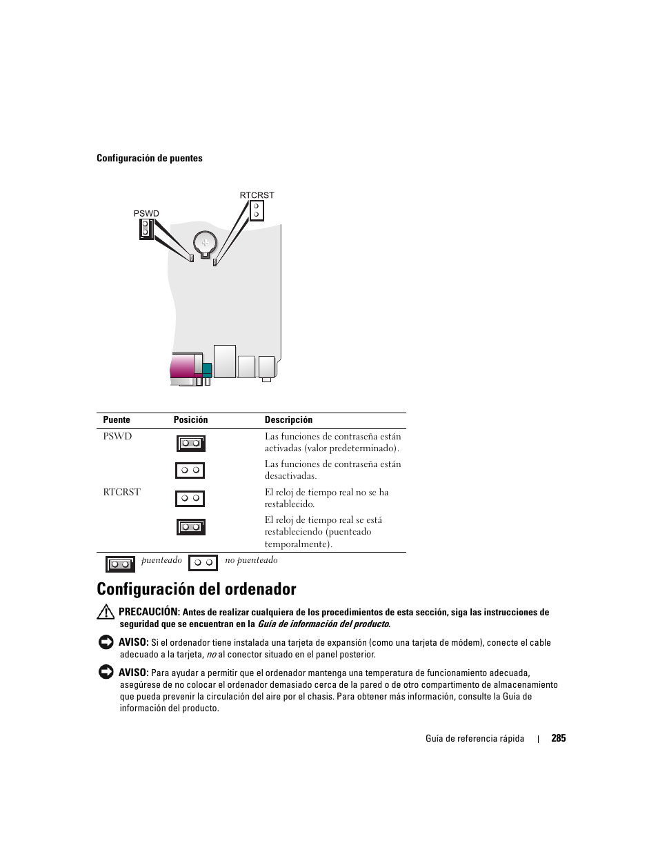 Configuración del ordenador | Dell OptiPlex 745 User Manual | Page 285 / 360