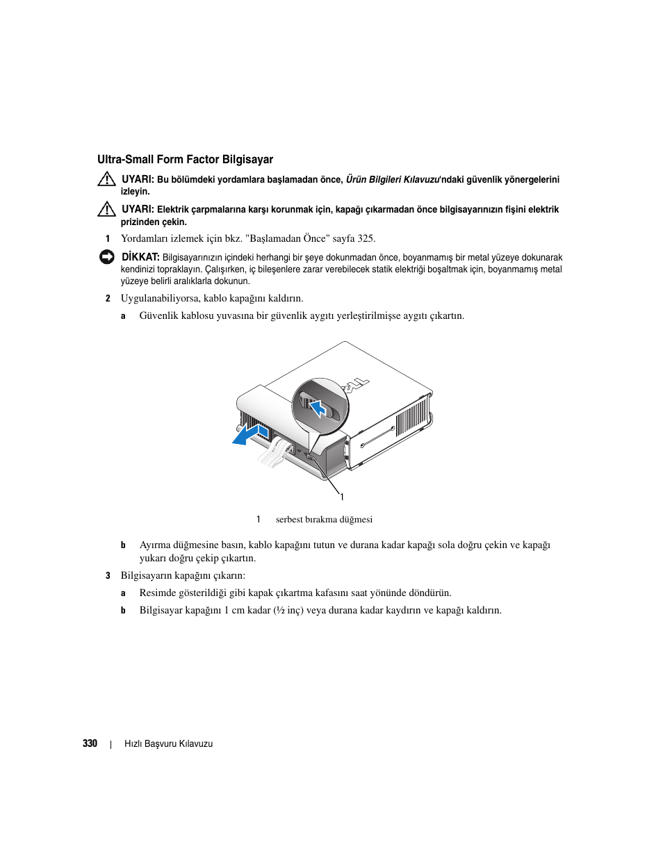 Ultra-small form factor bilgisayar, Sayfa 330) | Dell OptiPlex 745 User Manual | Page 330 / 360