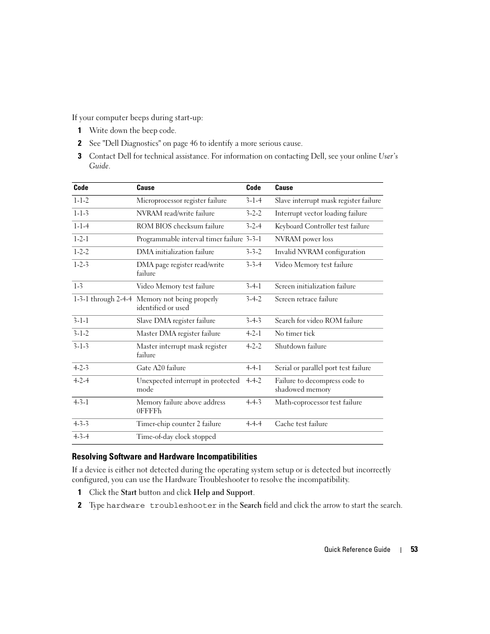 Resolving software and hardware incompatibilities | Dell OptiPlex 745 User Manual | Page 53 / 360