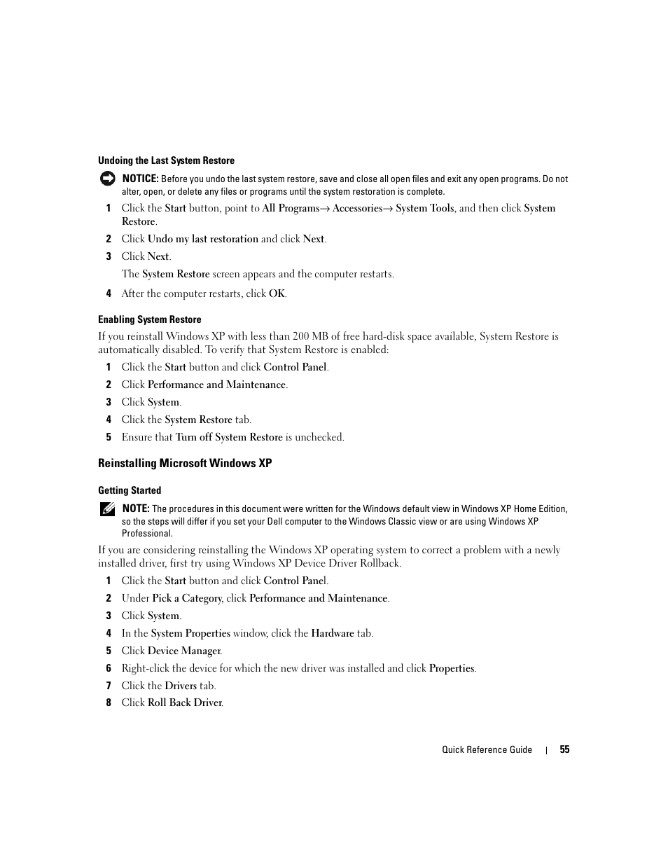 Reinstalling microsoft windows xp | Dell OptiPlex 745 User Manual | Page 55 / 360