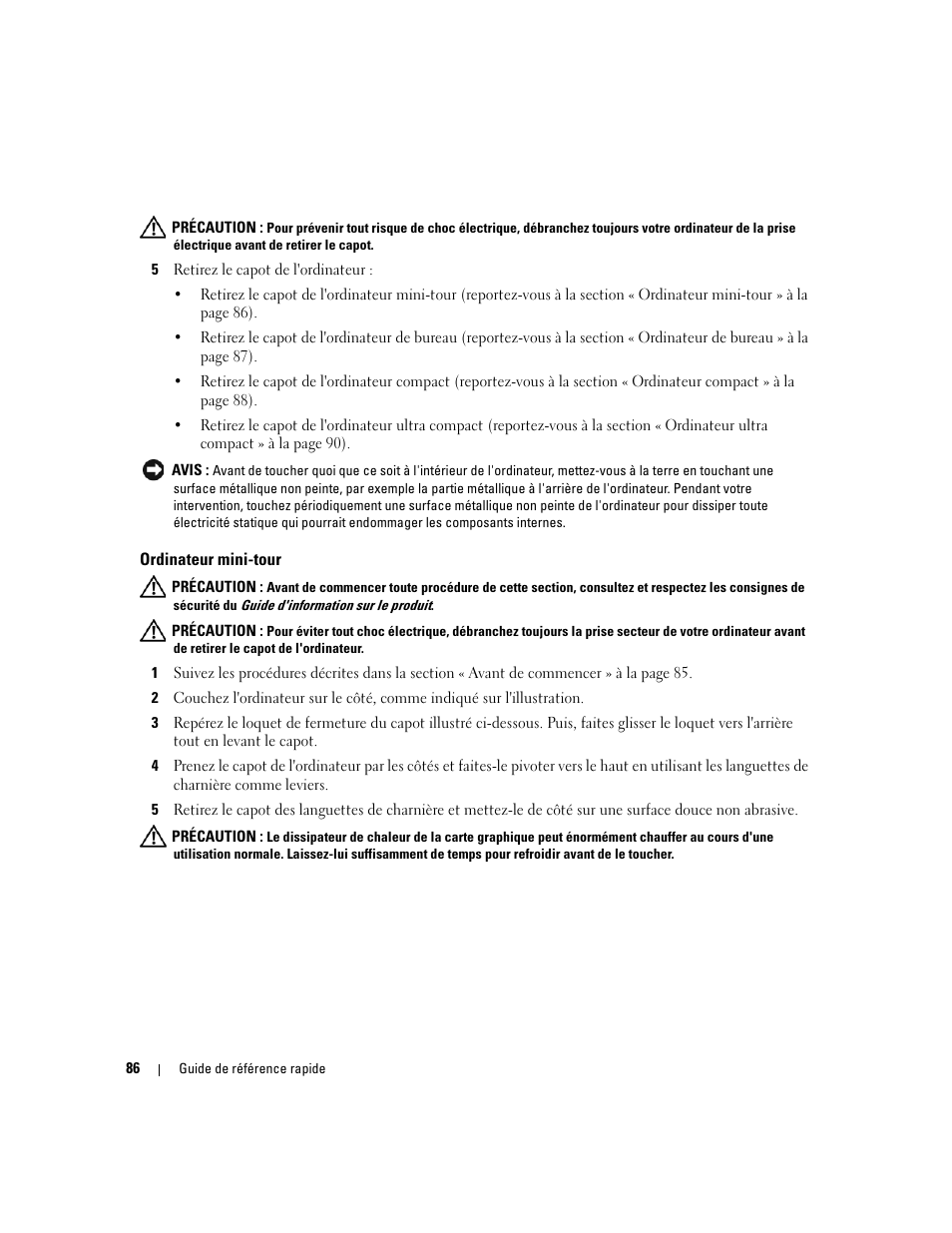 Ordinateur mini-tour | Dell OptiPlex 745 User Manual | Page 86 / 360