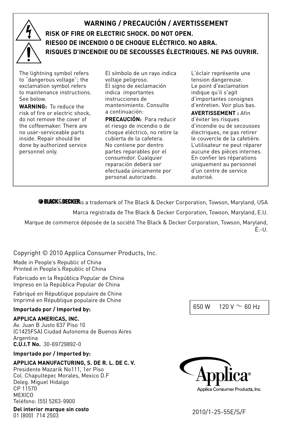 Black & Decker DCM675BF User Manual | Page 13 / 13