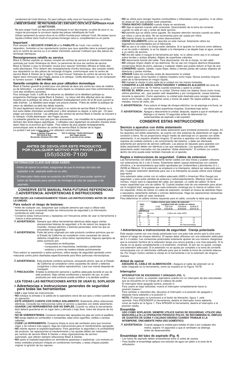 Conserve estas instrucciones | Black & Decker Leaf Hog 492172-00 User Manual | Page 4 / 5