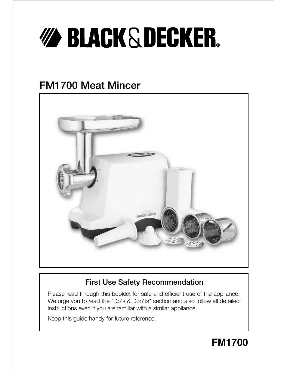 Black & Decker FM1700 User Manual | 12 pages