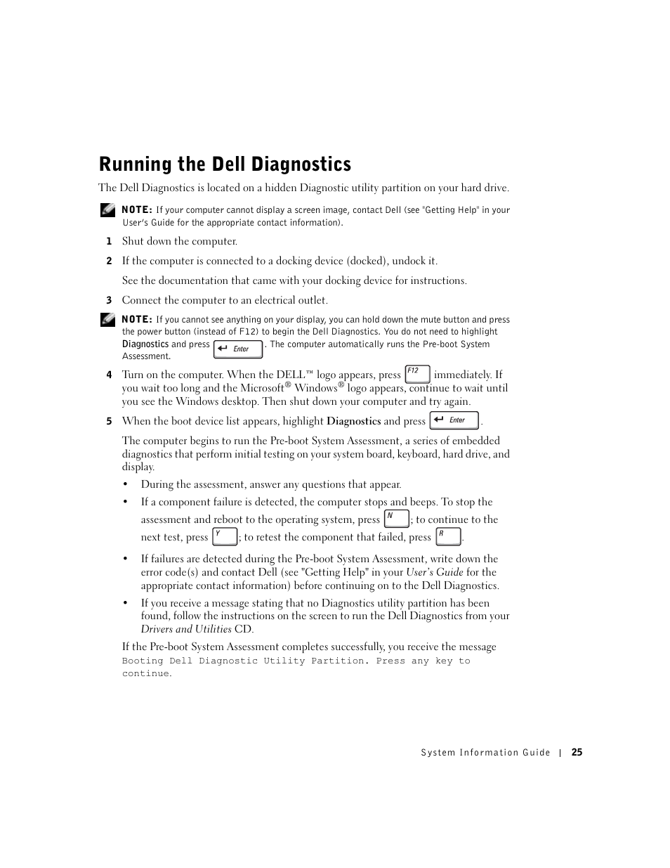 Running the dell diagnostics | Dell Latitude D800 User Manual | Page 27 / 146