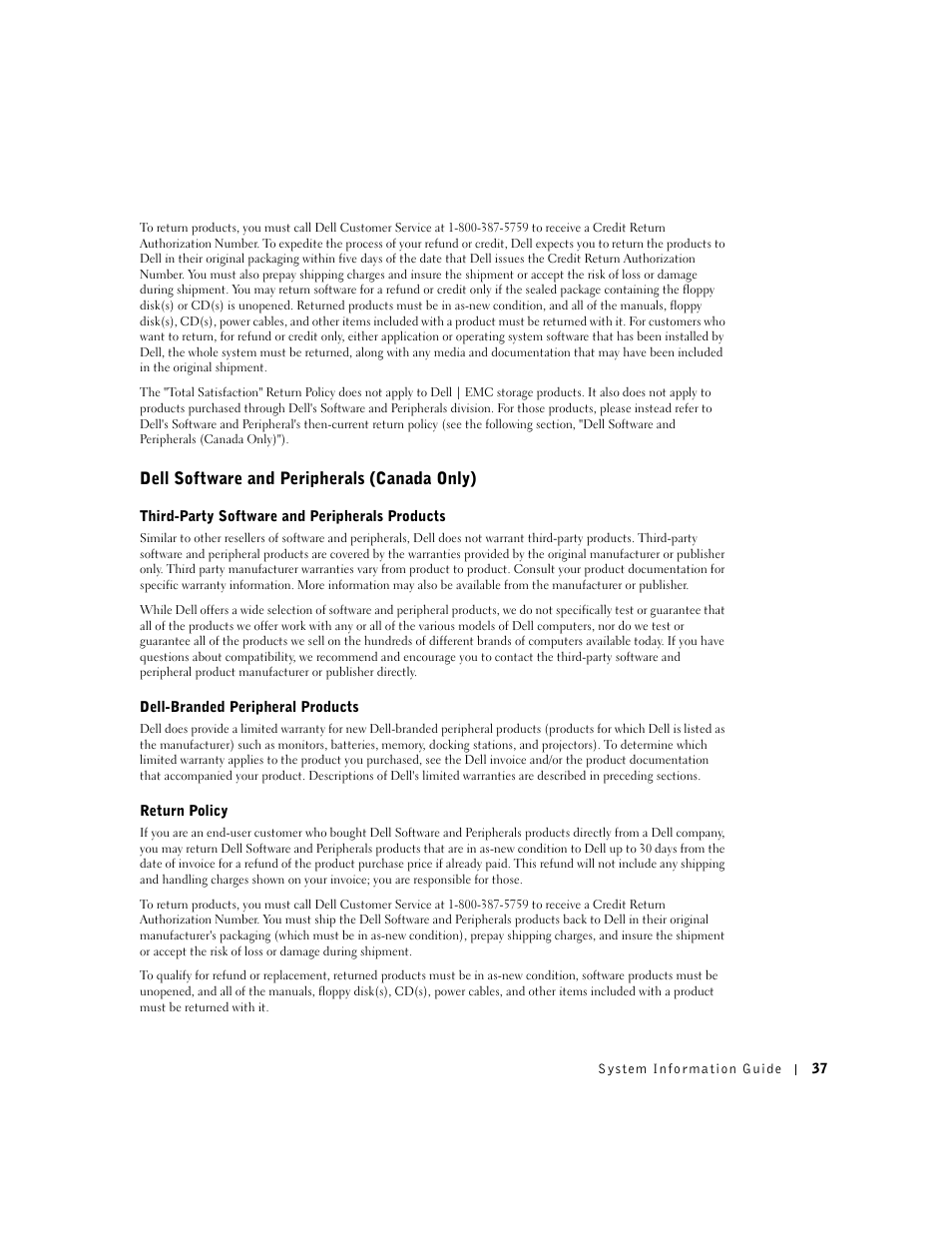 Dell software and peripherals (canada only) | Dell Latitude D800 User Manual | Page 39 / 146