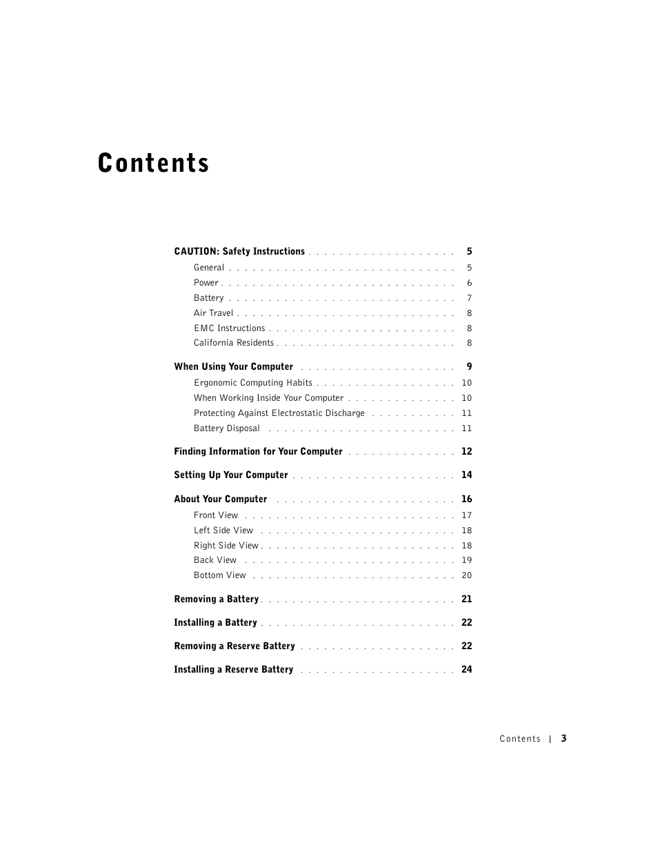 Dell Latitude D800 User Manual | Page 5 / 146