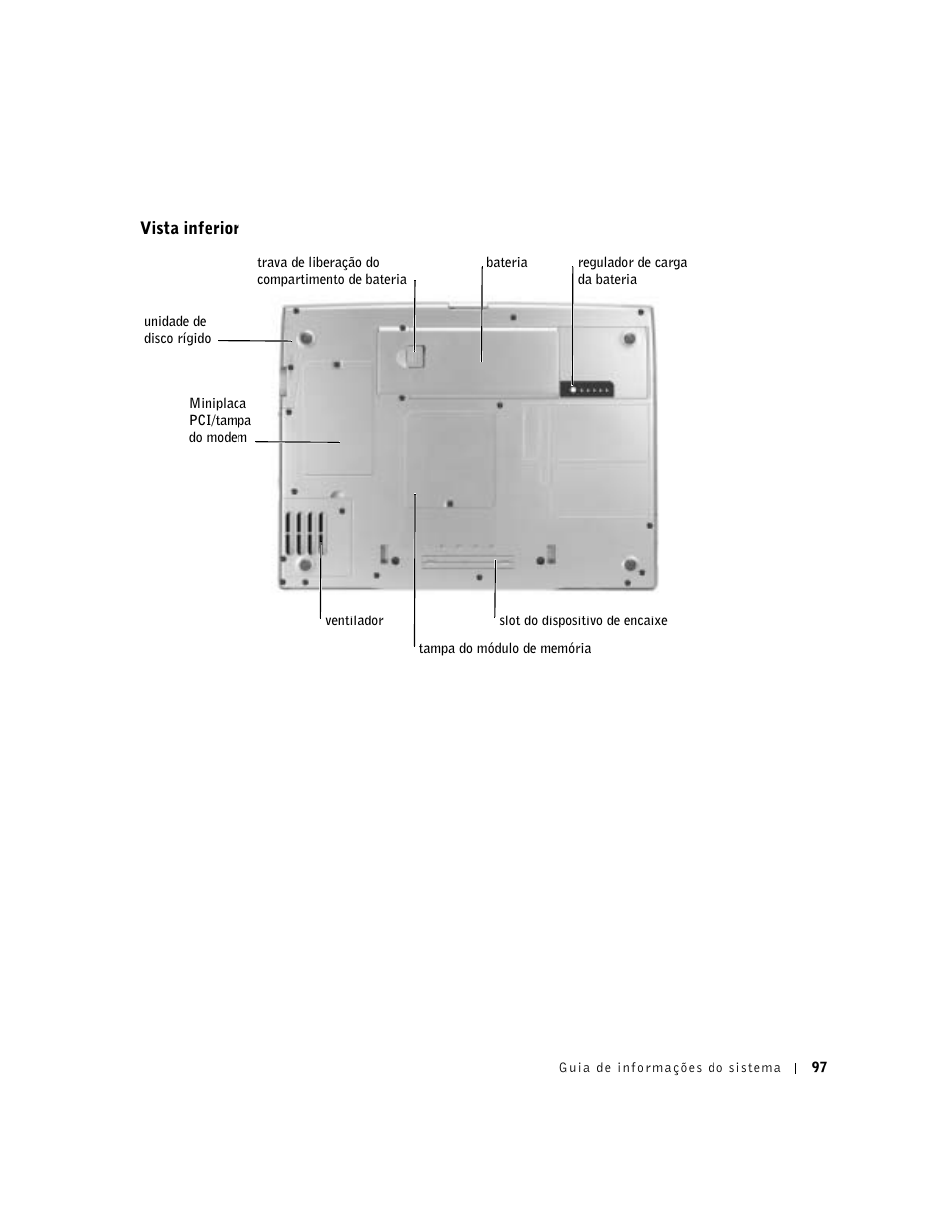 Vista inferior | Dell Latitude D800 User Manual | Page 99 / 146