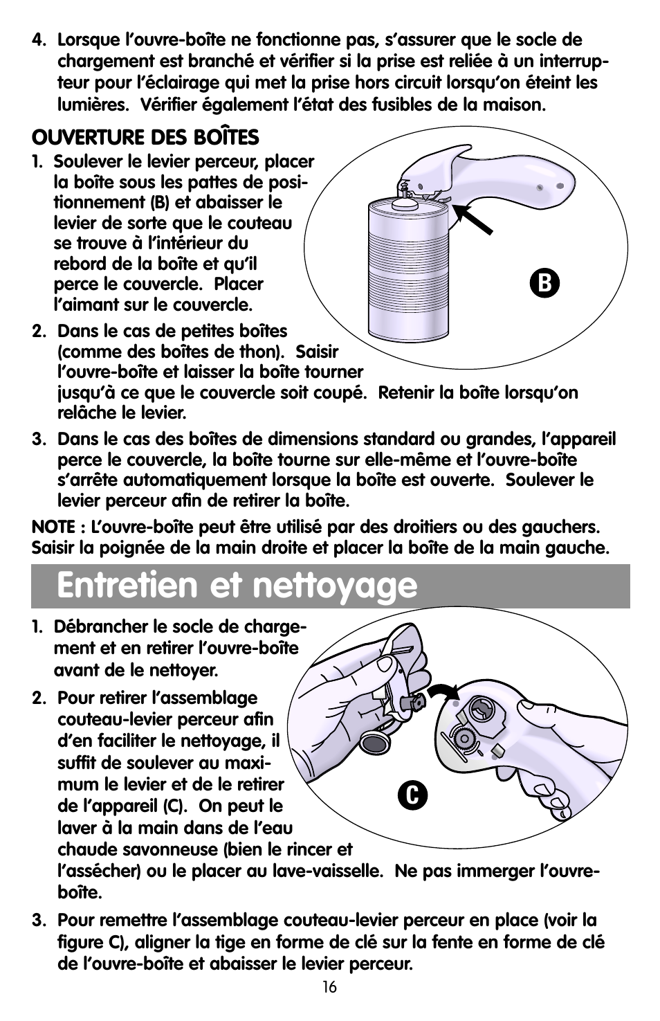 Entretien et nettoyage | Black & Decker KEC500 User Manual | Page 16 / 20