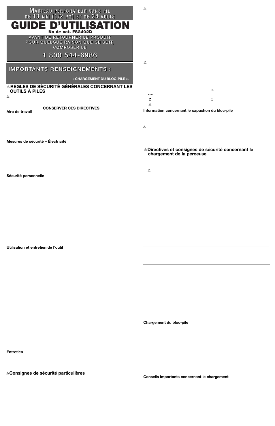 Guide d’utilisation | Black & Decker Fire Storm FS2402D User Manual | Page 3 / 6
