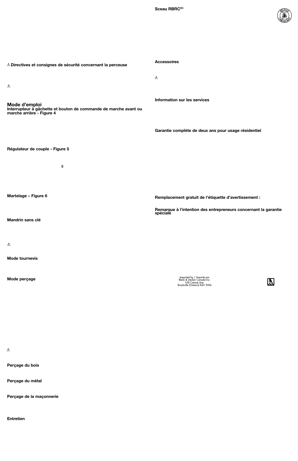 Mode d’emploi | Black & Decker Fire Storm FS2402D User Manual | Page 4 / 6
