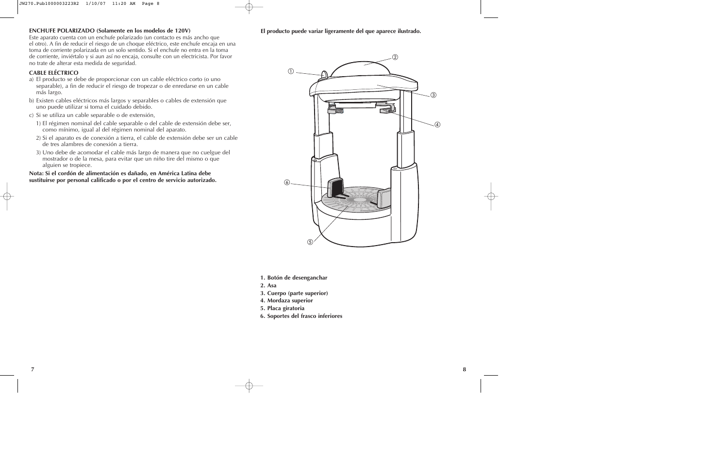 Black & Decker LIDS OFF JW260 User Manual | Page 5 / 11