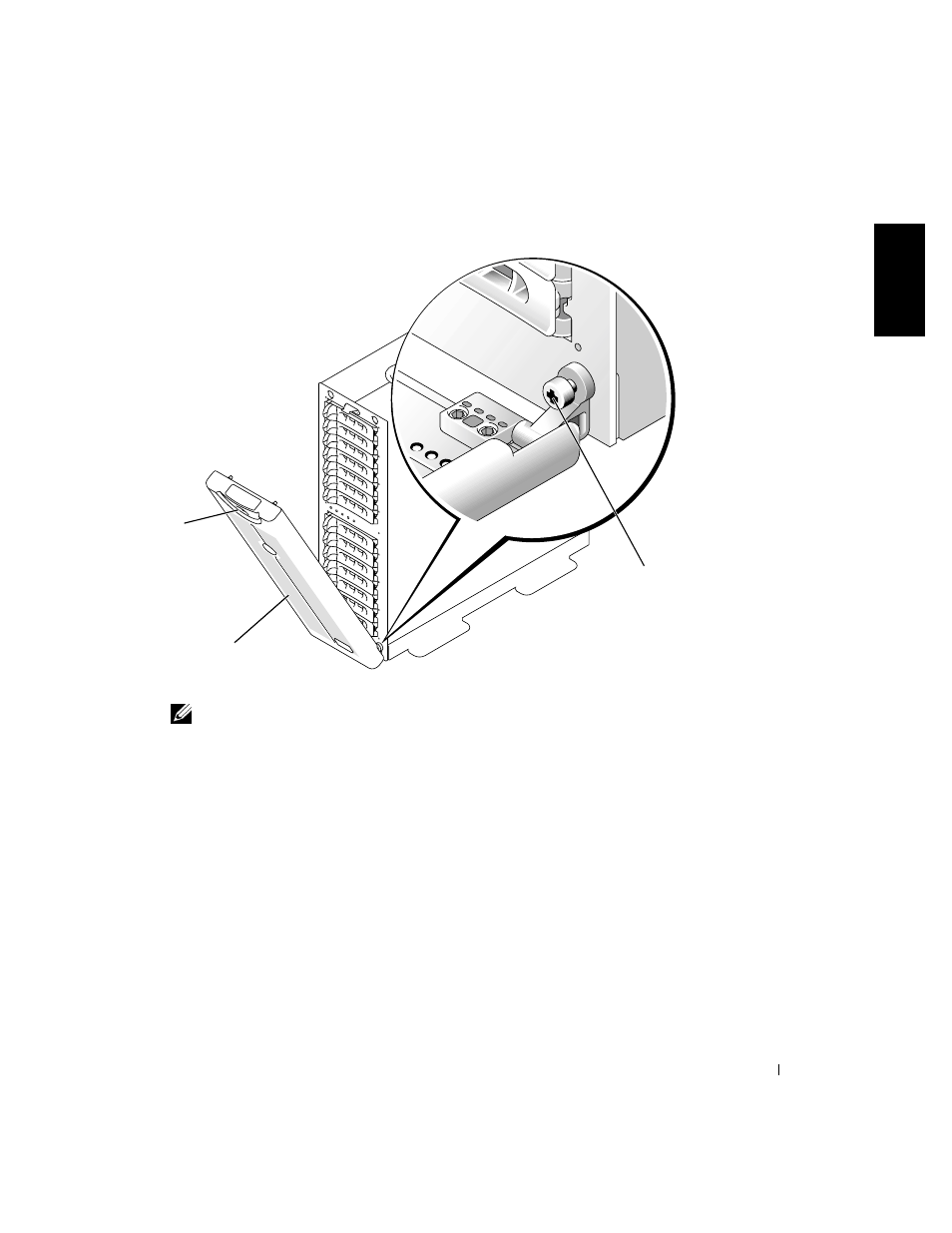 Figure 1-7, Removing the front bezel | Dell PowerVault 220S (SCSI) User Manual | Page 15 / 110