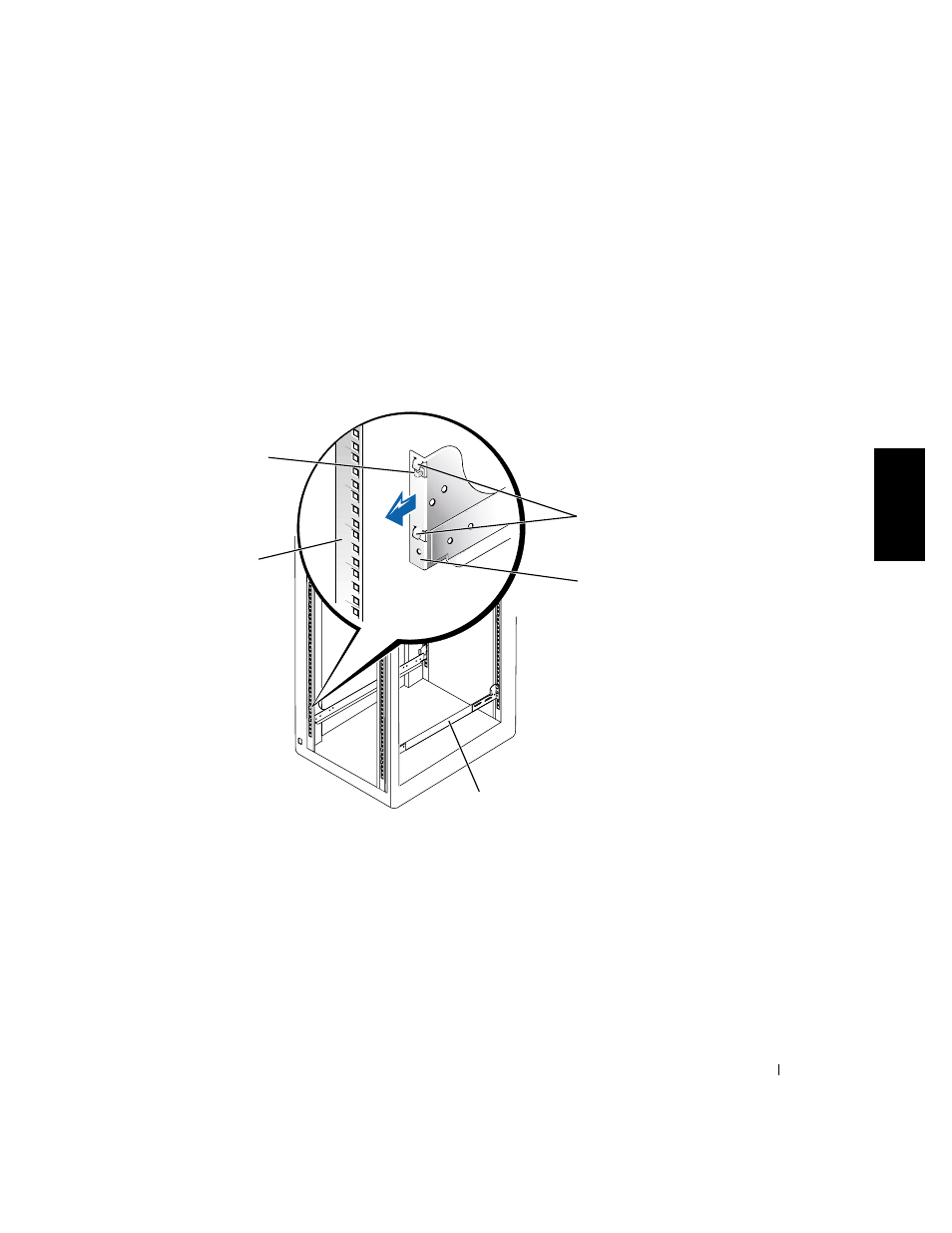 Figure 2-5, Installation des rails de montage rapidrails | Dell PowerVault 220S (SCSI) User Manual | Page 35 / 110