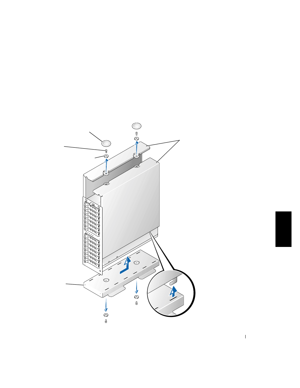 Abbildung 3-8, Entfernen der tower-systemabdeckung | Dell PowerVault 220S (SCSI) User Manual | Page 61 / 110