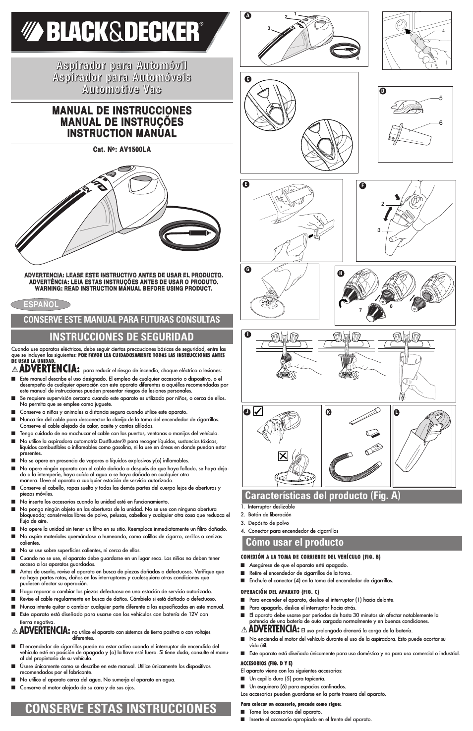 Black & Decker AV1500LA User Manual | 4 pages