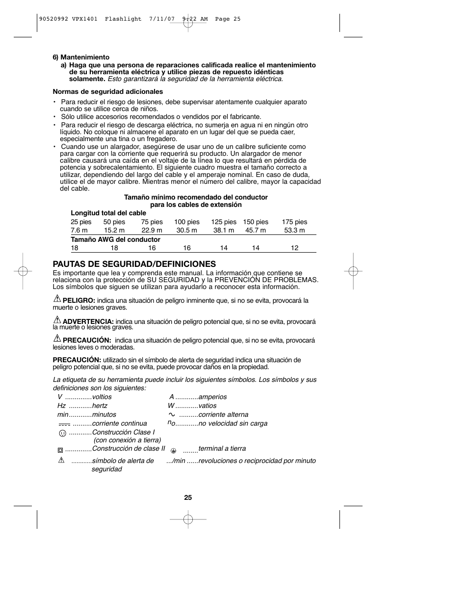 Black & Decker 1 VPX FLASHLIGHT User Manual | Page 25 / 32