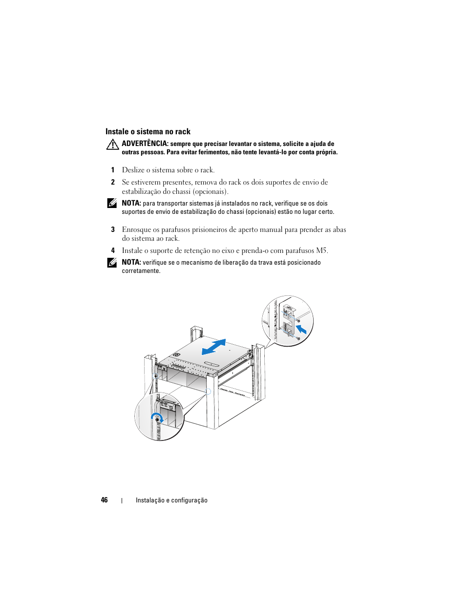 Instale o sistema no rack | Dell PowerEdge C5125 User Manual | Page 48 / 76