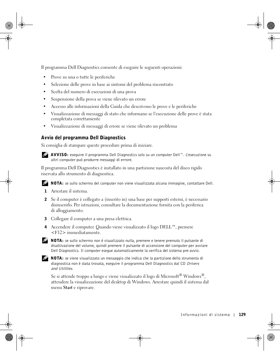 Avvio del programma dell diagnostics | Dell Latitude X300 User Manual | Page 131 / 190