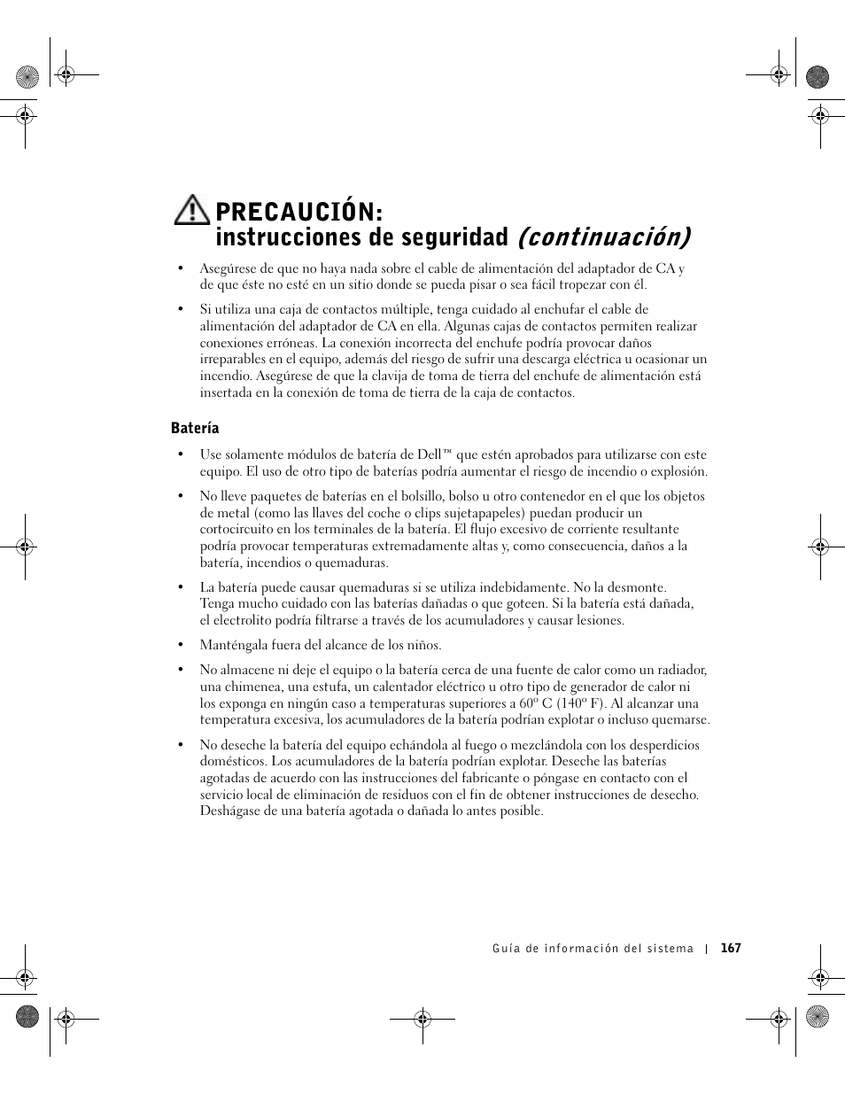 Batería | Dell Latitude X300 User Manual | Page 169 / 190