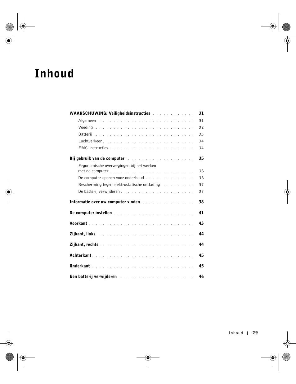 Inhoud | Dell Latitude X300 User Manual | Page 31 / 190
