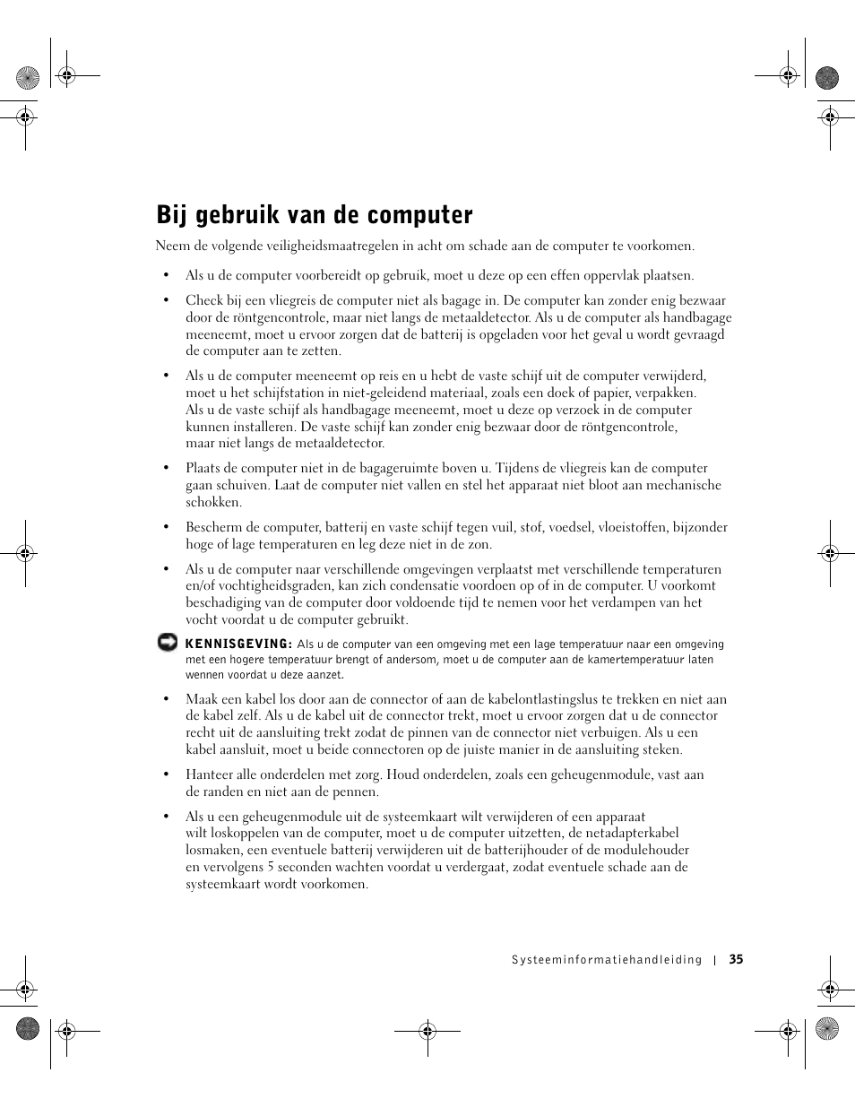 Bij gebruik van de computer | Dell Latitude X300 User Manual | Page 37 / 190