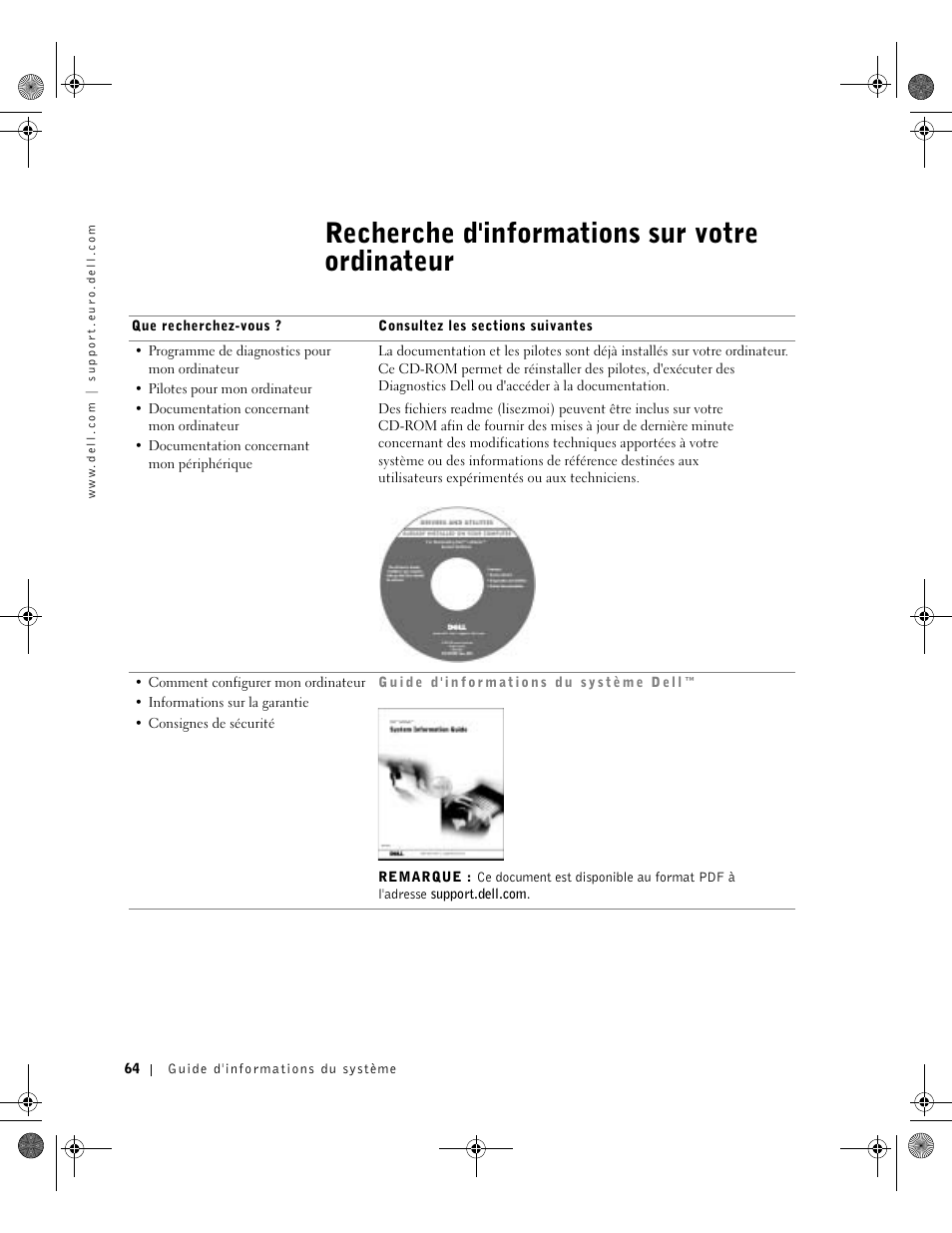 Recherche d'informations sur votre ordinateur, Cherche d'informations sur votre ordinateur | Dell Latitude X300 User Manual | Page 66 / 190