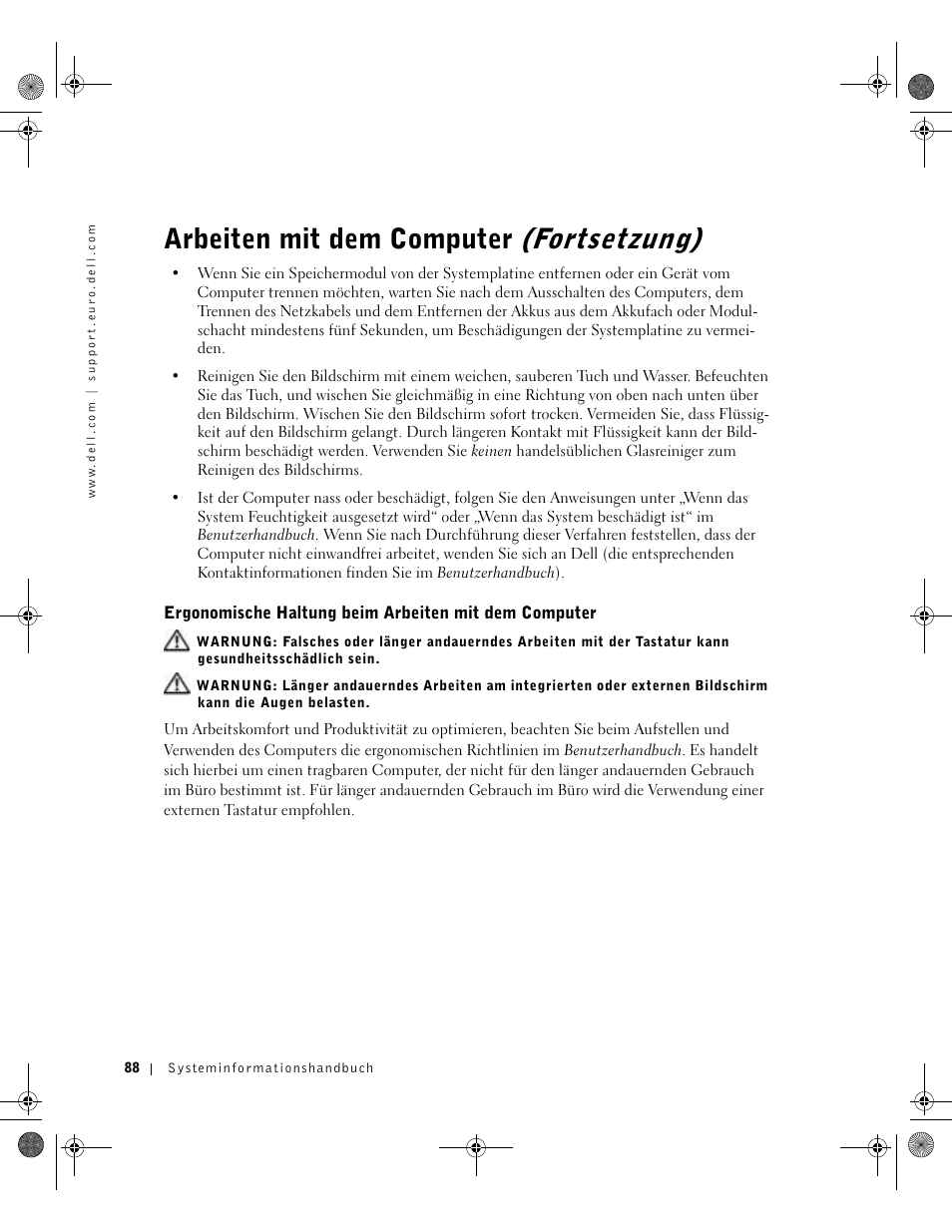 Arbeiten mit dem computer (fortsetzung) | Dell Latitude X300 User Manual | Page 90 / 190