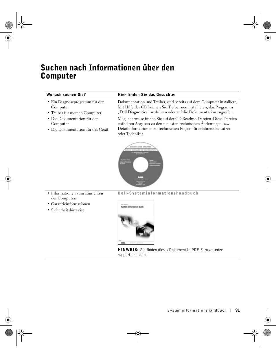 Suchen nach informationen über den computer | Dell Latitude X300 User Manual | Page 93 / 190
