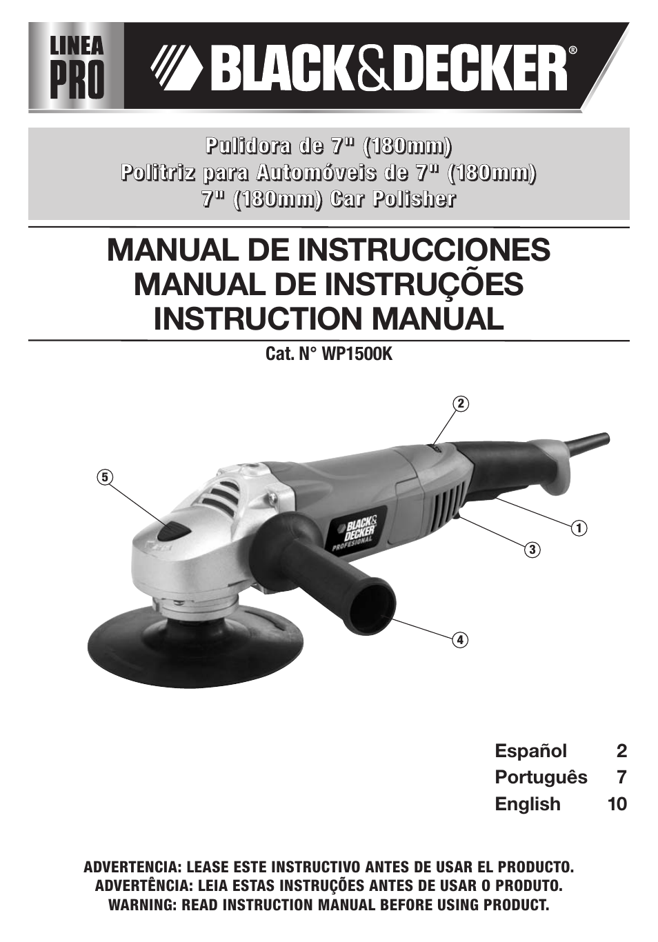 Black & Decker Linea Pro WP1500K User Manual | 13 pages