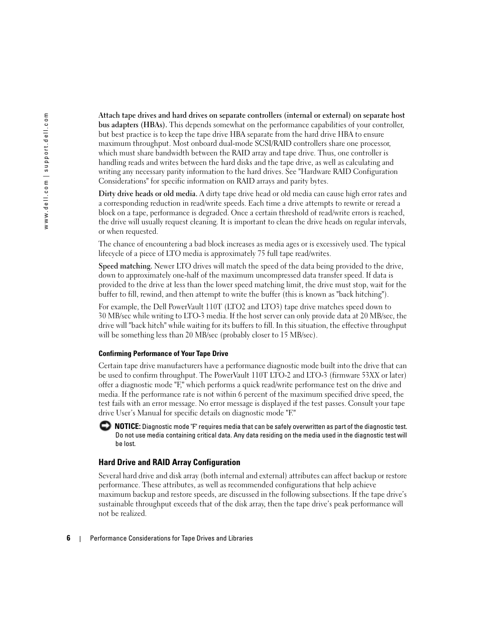 Hard drive and raid array configuration | Dell PowerVault 132T LTO/SDLT (Tape Library) User Manual | Page 6 / 176