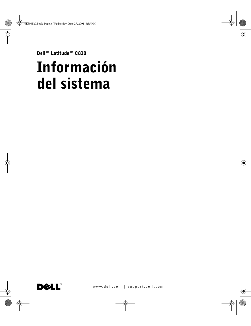 Información delsistema, Información del sistema | Dell Latitude C810 User Manual | Page 111 / 146