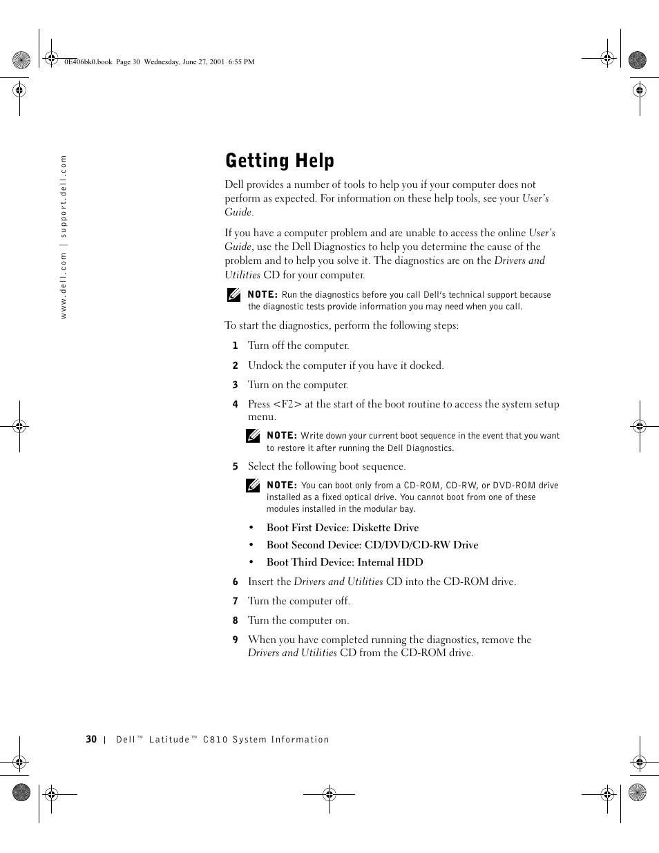 Getting help | Dell Latitude C810 User Manual | Page 32 / 146