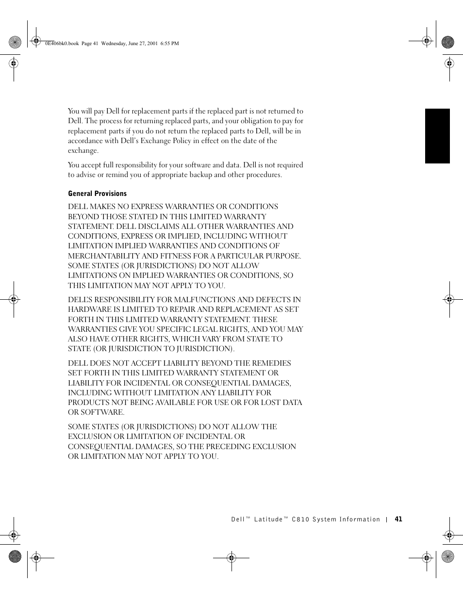 General provisions | Dell Latitude C810 User Manual | Page 43 / 146