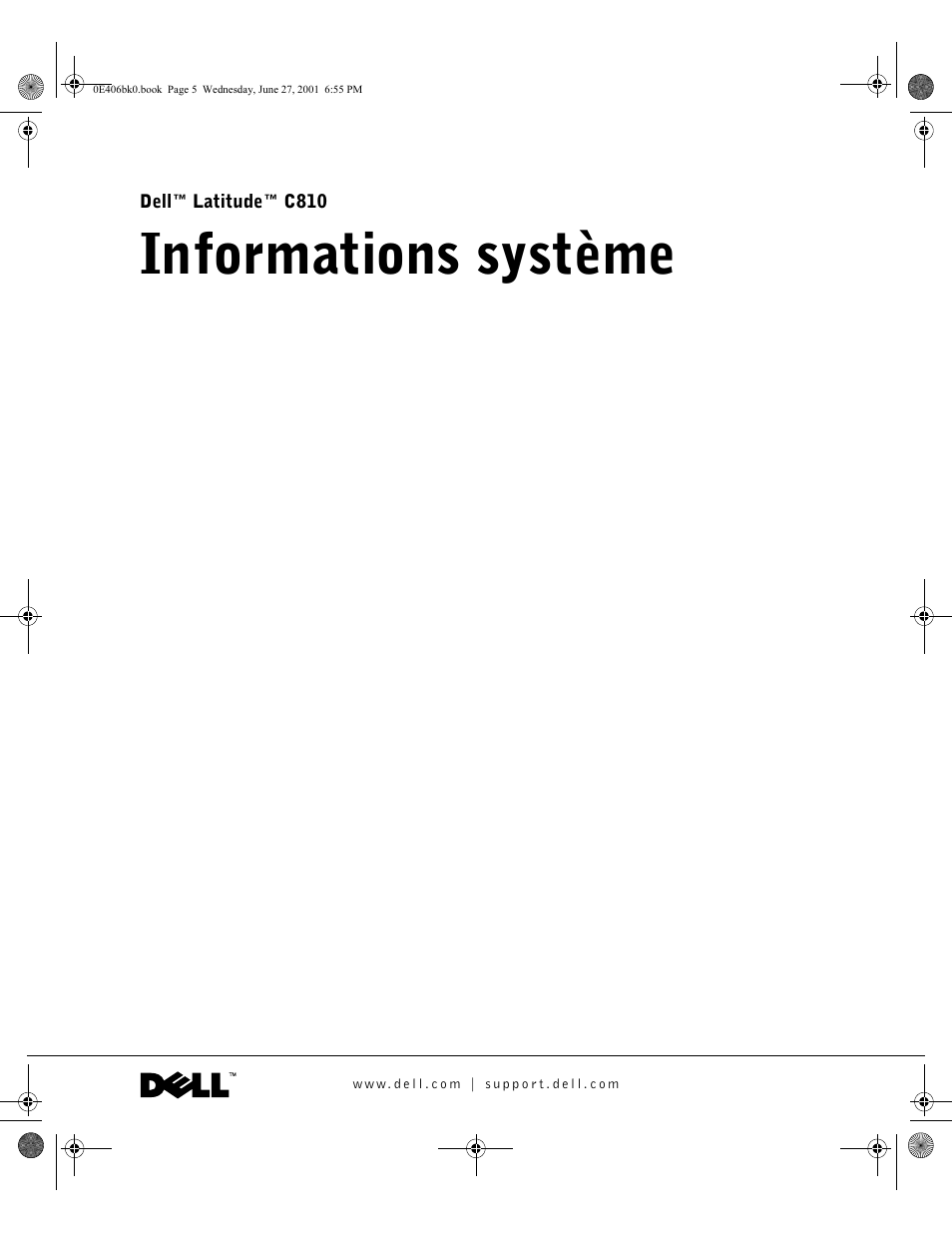 Informations système | Dell Latitude C810 User Manual | Page 49 / 146