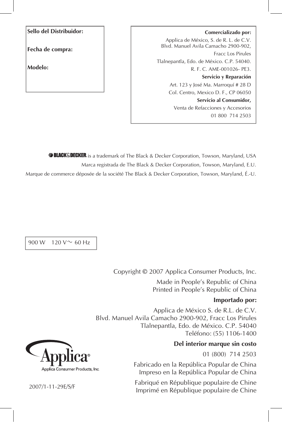 Black & Decker DCM2900W User Manual | Page 13 / 13