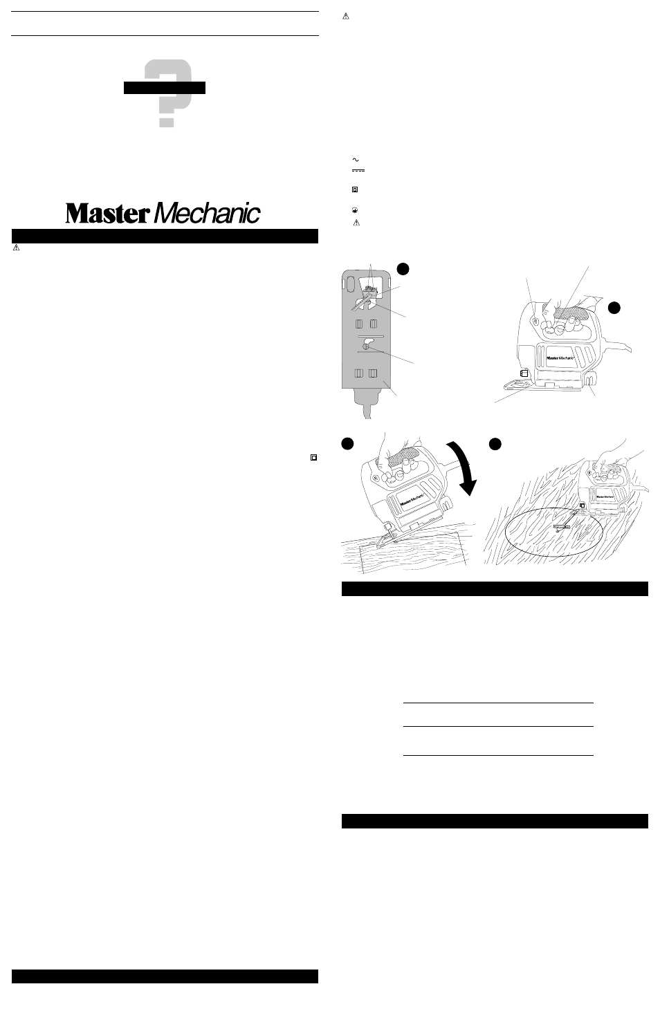 Black & Decker Master Mechanic 389995-00 User Manual | 4 pages