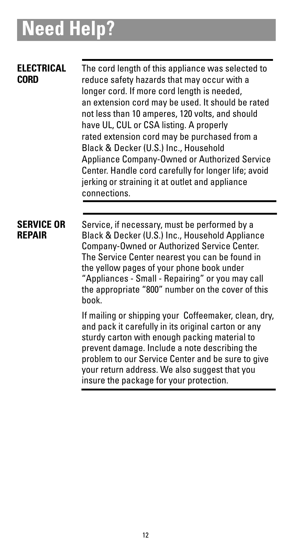 Need help | Black & Decker DCM300 Sries User Manual | Page 12 / 16