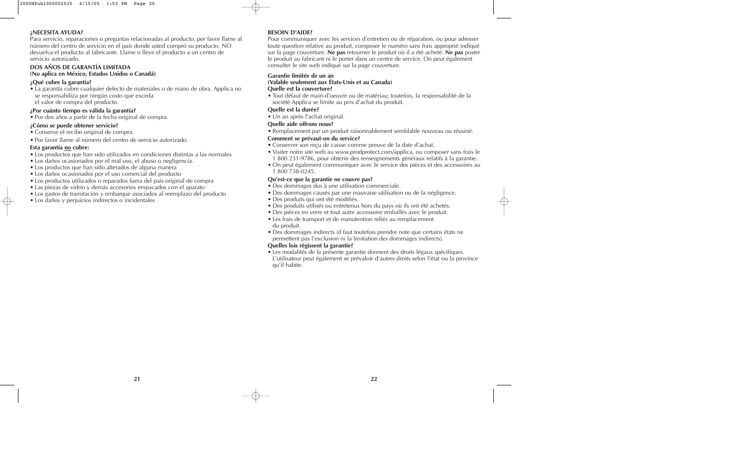 Black & Decker 200UH User Manual | Page 11 / 13