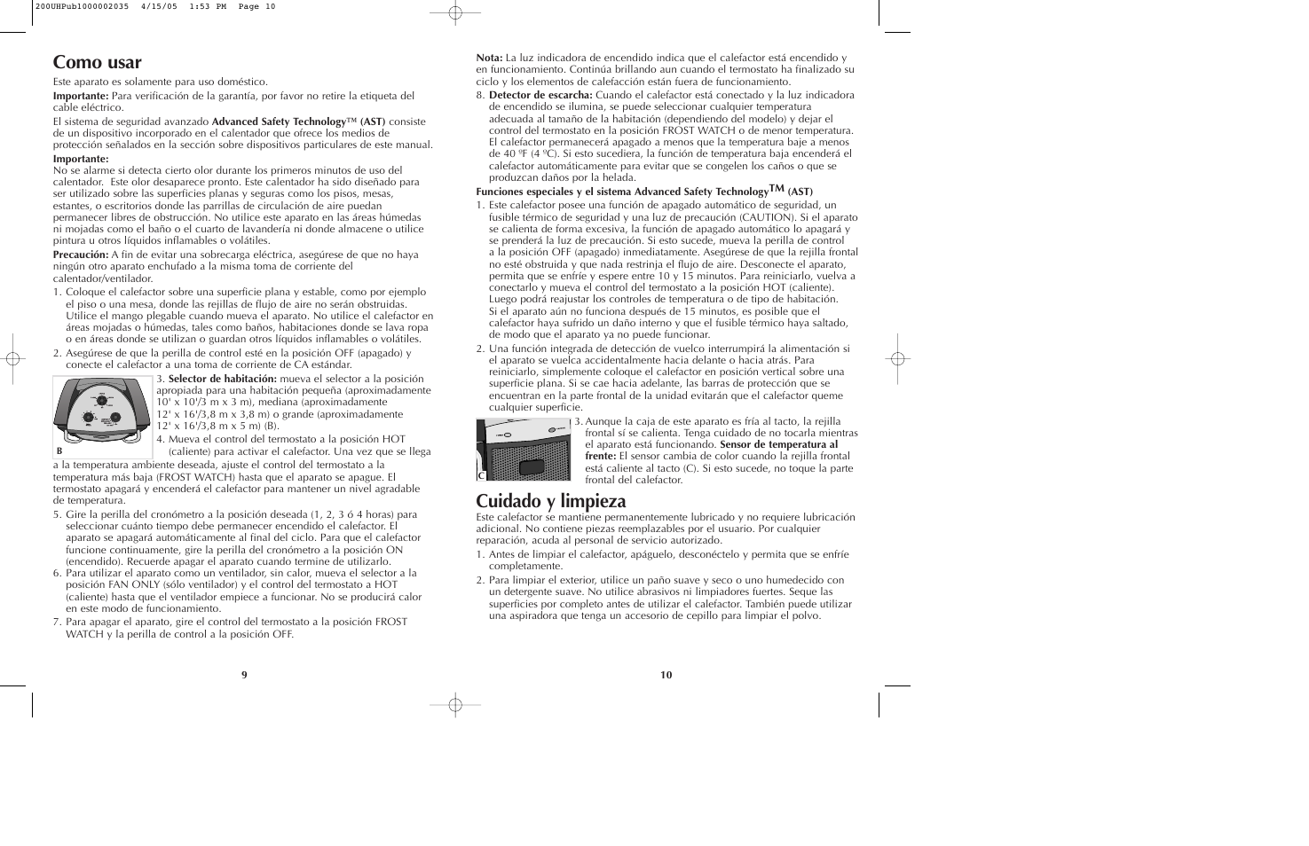 Como usar, Cuidado y limpieza | Black & Decker 200UH User Manual | Page 6 / 13