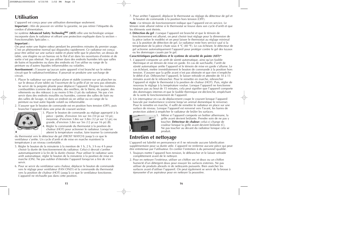 Utilisation, Entretien et nettoyage | Black & Decker 200UH User Manual | Page 9 / 13